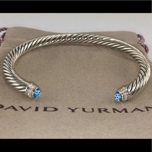 David Yurman Blue Topaz & Diamond 5mm Bracelet
